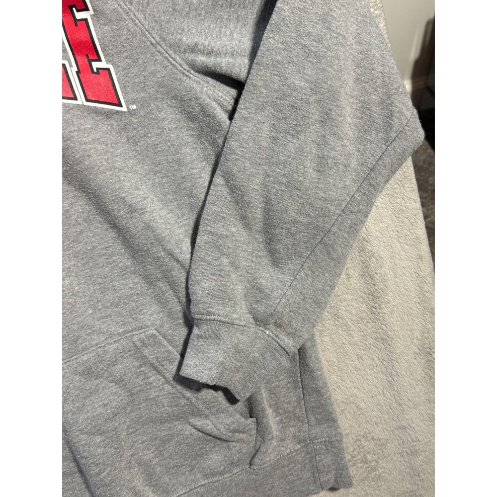 Louisville Cardinals Hoodie Mens Medium Gray Red Pullover NCAA Sweatshirt - Picture 4 of 9